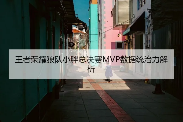 王者荣耀狼队小胖总决赛MVP数据统治力解析